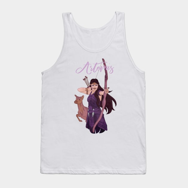 Artemis Goddess of the Hunt Tank Top by polliadesign